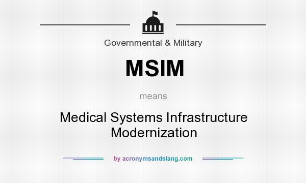 What does MSIM mean? It stands for Medical Systems Infrastructure Modernization