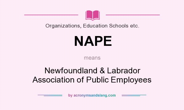 What does NAPE mean? It stands for Newfoundland & Labrador Association of Public Employees