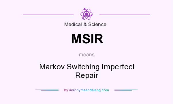 What does MSIR mean? It stands for Markov Switching Imperfect Repair