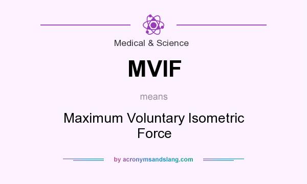 What does MVIF mean? It stands for Maximum Voluntary Isometric Force