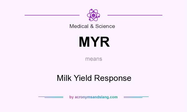 What does MYR mean? It stands for Milk Yield Response