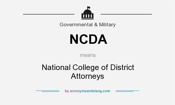 What does NCDA mean? It stands for National College of District Attorneys