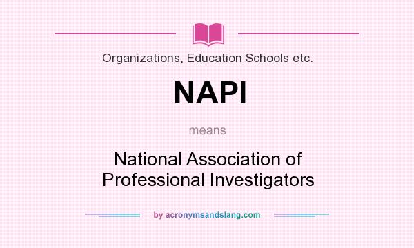 What does NAPI mean? It stands for National Association of Professional Investigators