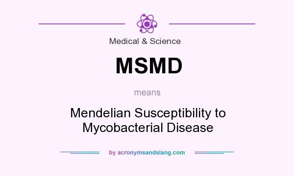 What does MSMD mean? It stands for Mendelian Susceptibility to Mycobacterial Disease