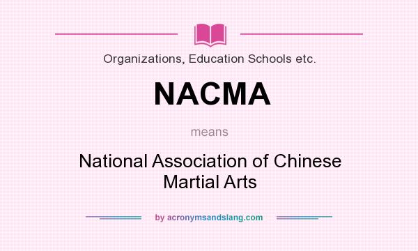 What does NACMA mean? It stands for National Association of Chinese Martial Arts