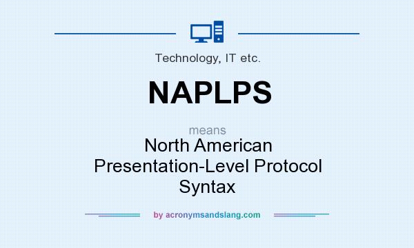 What does NAPLPS mean? It stands for North American Presentation-Level Protocol Syntax