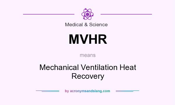 What does MVHR mean? It stands for Mechanical Ventilation Heat Recovery