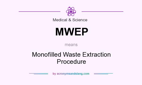 What does MWEP mean? It stands for Monofilled Waste Extraction Procedure