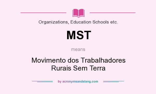 What does MST mean? It stands for Movimento dos Trabalhadores Rurais Sem Terra