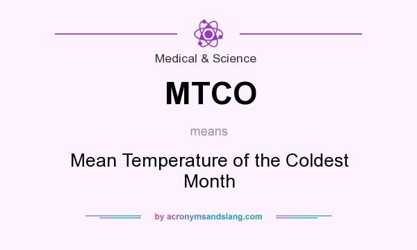 What does MTCO mean? It stands for Mean Temperature of the Coldest Month