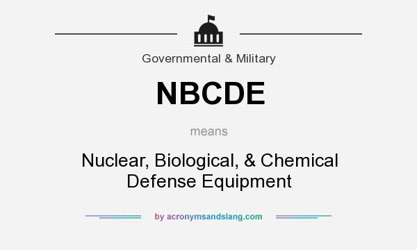 What does NBCDE mean? It stands for Nuclear, Biological, & Chemical Defense Equipment