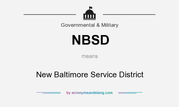 What does NBSD mean? It stands for New Baltimore Service District