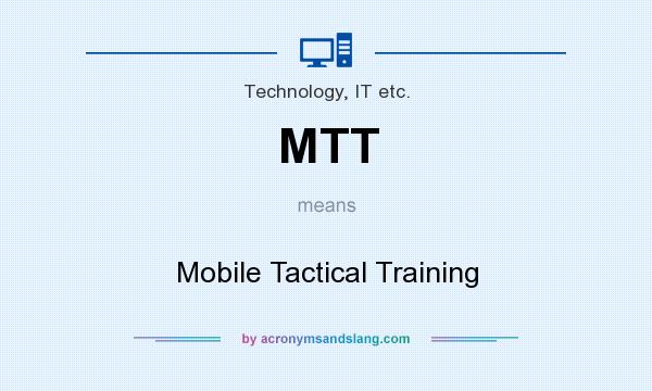 What does MTT mean? It stands for Mobile Tactical Training