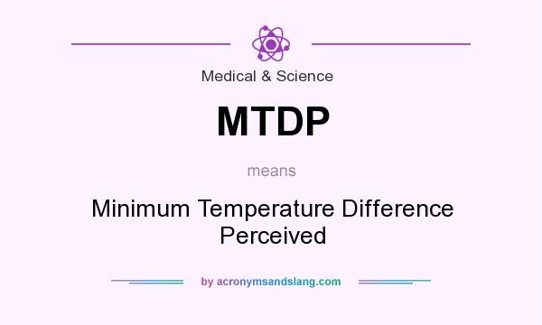 What does MTDP mean? It stands for Minimum Temperature Difference Perceived