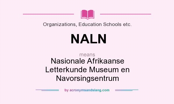 What does NALN mean? It stands for Nasionale Afrikaanse Letterkunde Museum en Navorsingsentrum