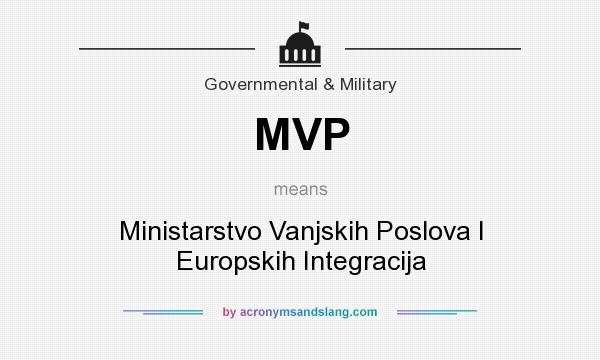 What does MVP mean? It stands for Ministarstvo Vanjskih Poslova I Europskih Integracija