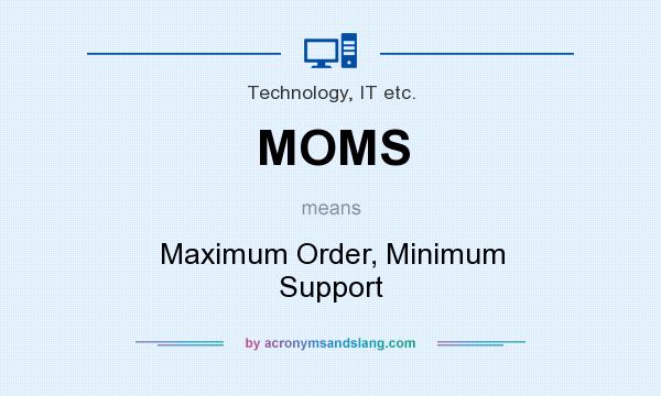 What does MOMS mean? It stands for Maximum Order, Minimum Support