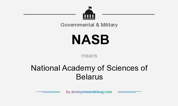 What does NASB mean? It stands for National Academy of Sciences of Belarus