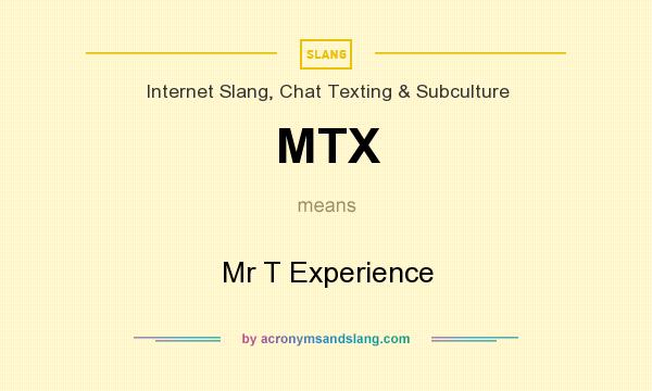 What does MTX mean? It stands for Mr T Experience