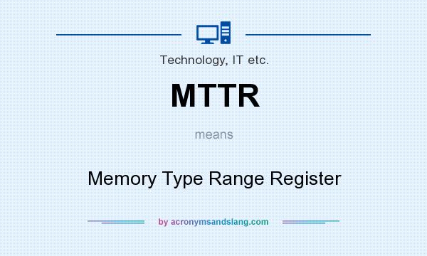 What does MTTR mean? It stands for Memory Type Range Register