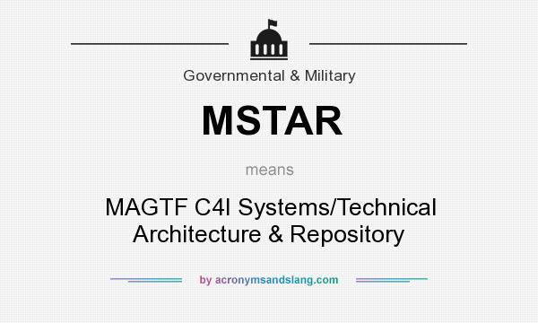 What does MSTAR mean? It stands for MAGTF C4I Systems/Technical Architecture & Repository