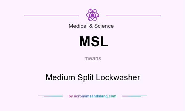 What does MSL mean? It stands for Medium Split Lockwasher