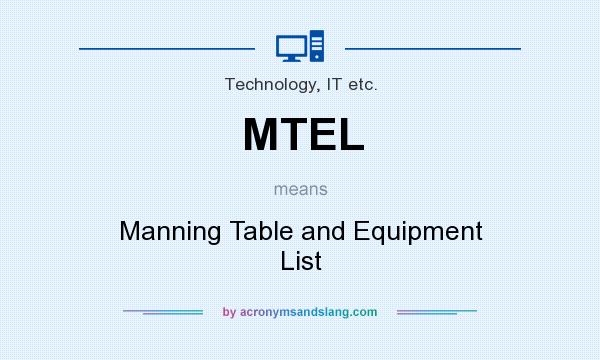 What does MTEL mean? It stands for Manning Table and Equipment List