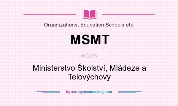 What does MSMT mean? It stands for Ministerstvo Školství, Mládeze a Telovýchovy