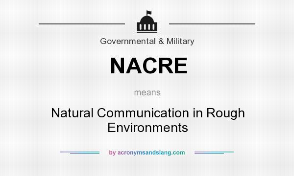 What does NACRE mean? It stands for Natural Communication in Rough Environments