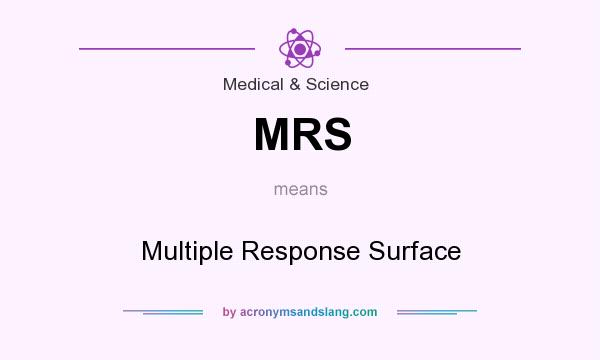 What does MRS mean? It stands for Multiple Response Surface