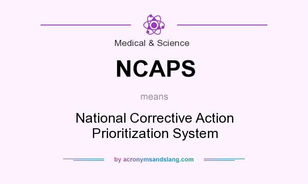 What does NCAPS mean? It stands for National Corrective Action Prioritization System
