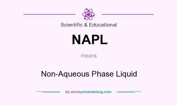 What does NAPL mean? It stands for Non-Aqueous Phase Liquid