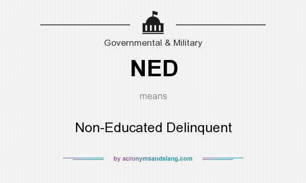 What does NED mean? It stands for Non-Educated Delinquent