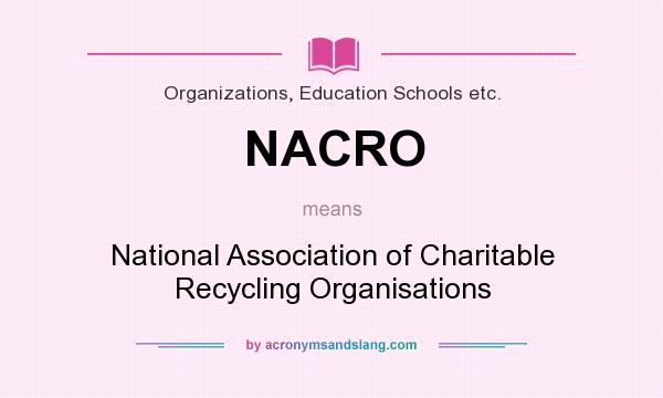 What does NACRO mean? It stands for National Association of Charitable Recycling Organisations