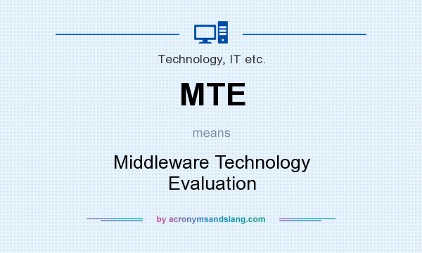 What does MTE mean? It stands for Middleware Technology Evaluation