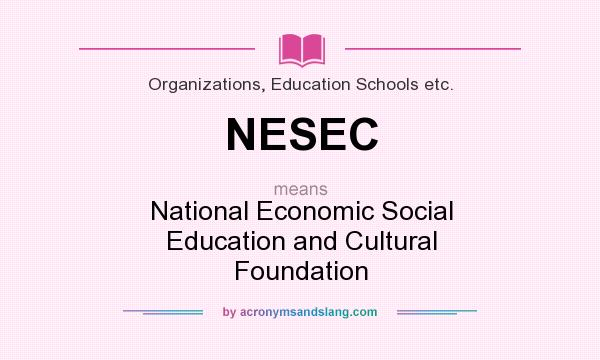 What does NESEC mean? It stands for National Economic Social Education and Cultural Foundation