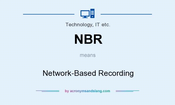 What does NBR mean? It stands for Network-Based Recording