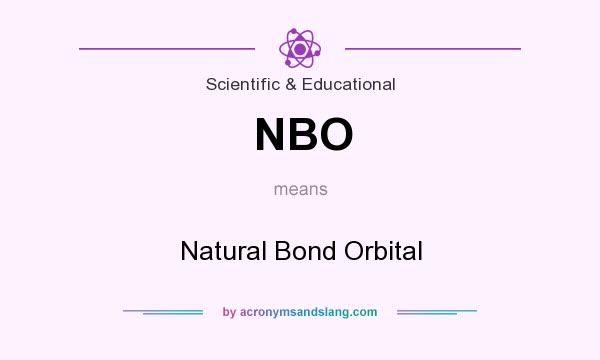 What does NBO mean? It stands for Natural Bond Orbital