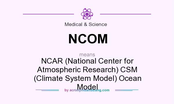 What does NCOM mean? It stands for NCAR (National Center for Atmospheric Research) CSM (Climate System Model) Ocean Model