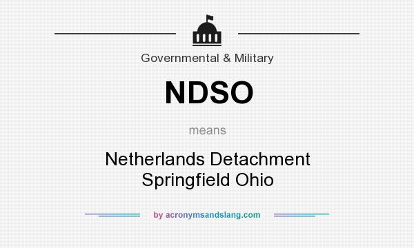 What does NDSO mean? It stands for Netherlands Detachment Springfield Ohio