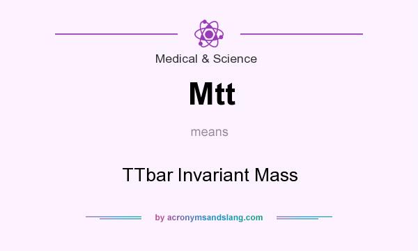 What does Mtt mean? It stands for TTbar Invariant Mass