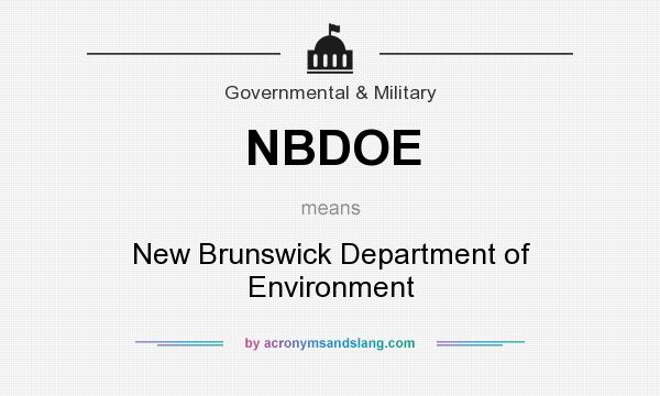 What does NBDOE mean? It stands for New Brunswick Department of Environment