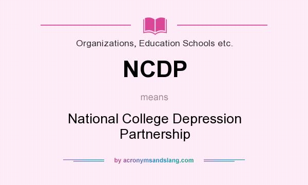 What does NCDP mean? It stands for National College Depression Partnership