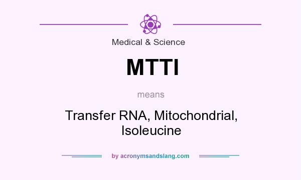 What does MTTI mean? It stands for Transfer RNA, Mitochondrial, Isoleucine
