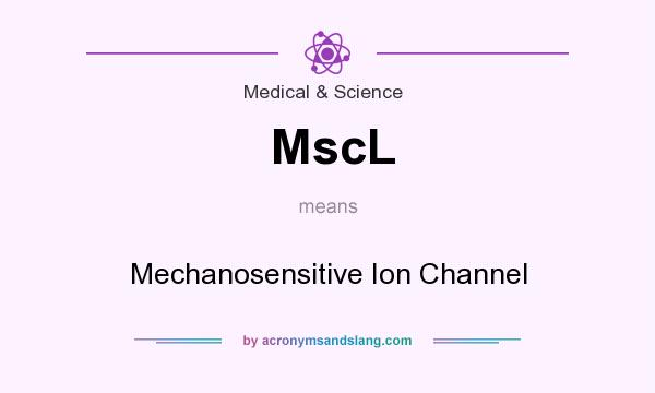 What does MscL mean? It stands for Mechanosensitive Ion Channel