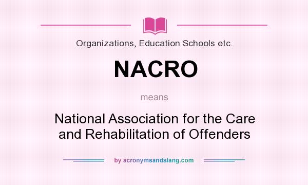 What does NACRO mean? It stands for National Association for the Care and Rehabilitation of Offenders
