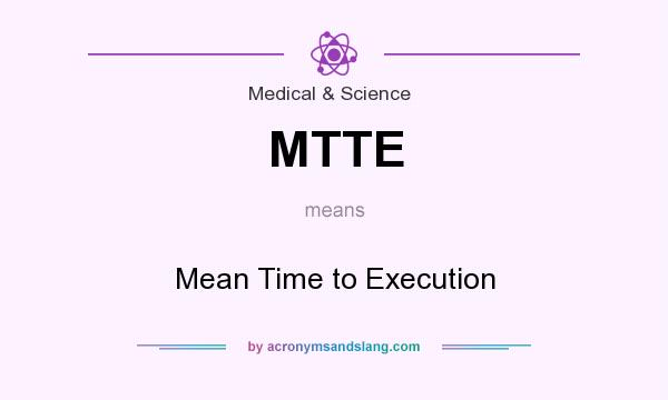 What does MTTE mean? It stands for Mean Time to Execution