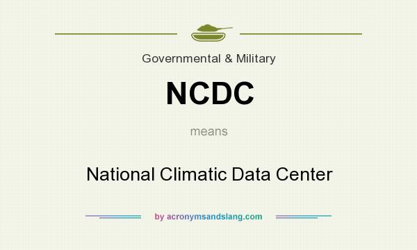 What does NCDC mean? It stands for National Climatic Data Center
