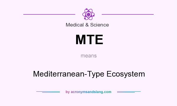 What does MTE mean? It stands for Mediterranean-Type Ecosystem