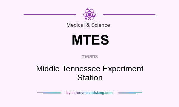 What does MTES mean? It stands for Middle Tennessee Experiment Station